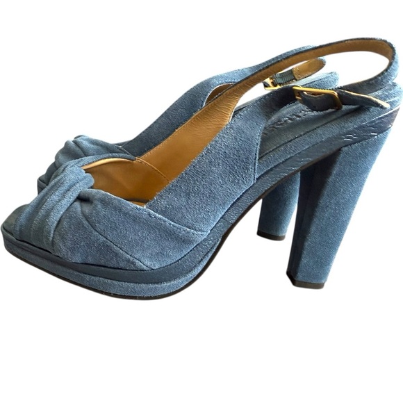 Michael Kors Women’s Blue Suede Slingback 3 inch Heels open toe size 7 - Picture 6 of 9